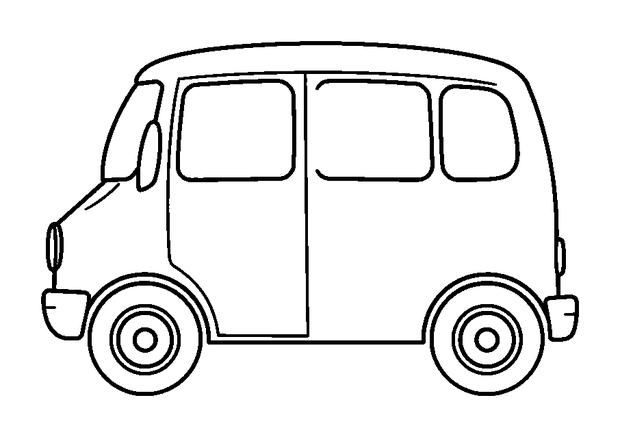 Minibus colouring page — free printable for toddlers