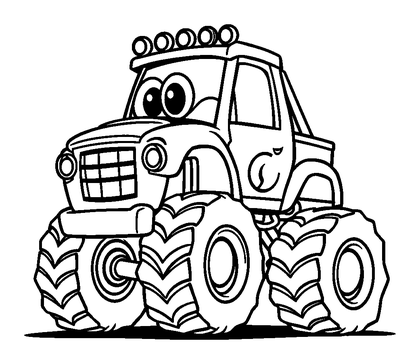 Monster Truck Colouring Page (Kids, Bold & Easy)