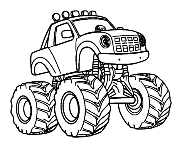 Monster Truck colouring page — free printable for kids