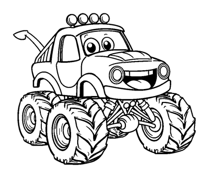 Monster Truck Colouring Page (Kids, Standard)