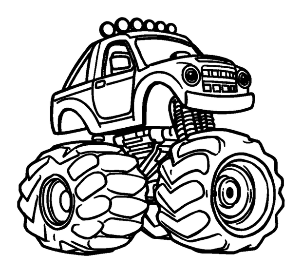 Monster Truck colouring page — free printable for kids