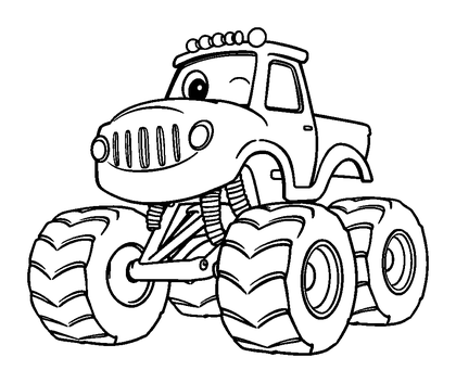 Monster Truck Colouring Page (Toddler, Bold & Easy)