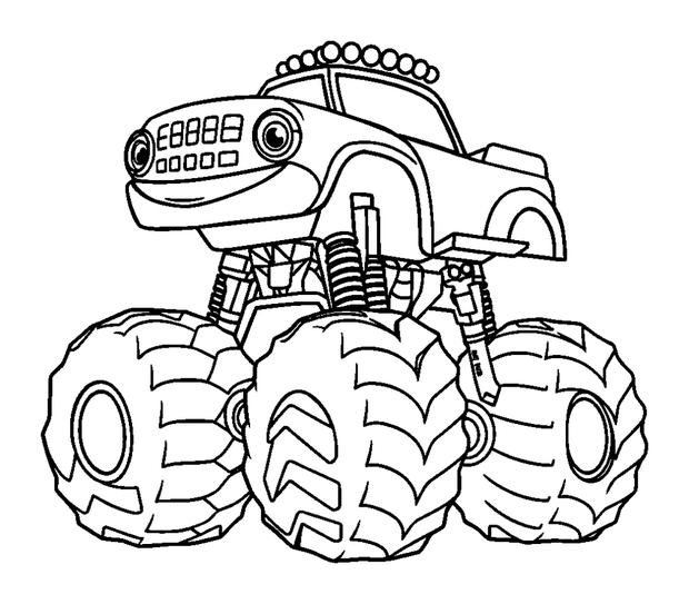 Monster Truck colouring page — free printable for toddlers