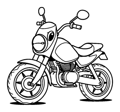 Motorbike Colouring Page (Kids, Bold & Easy)