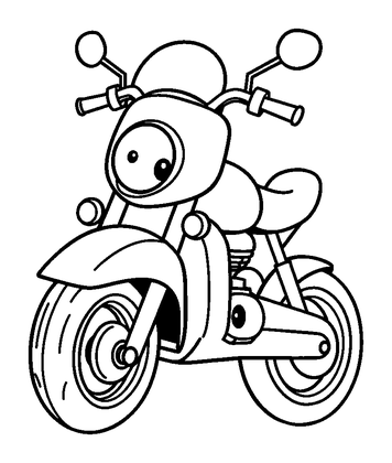 Motorbike Colouring Page (Kids, Standard)