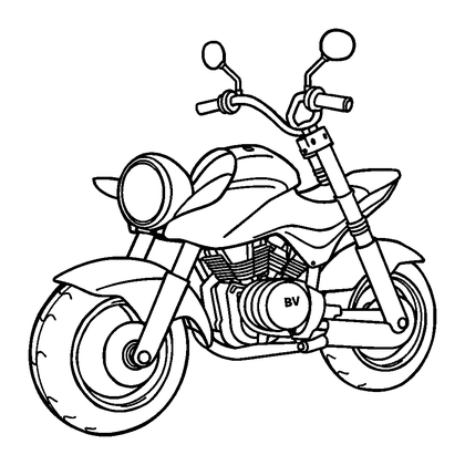 Motorbike Colouring Page (Kids, Standard)