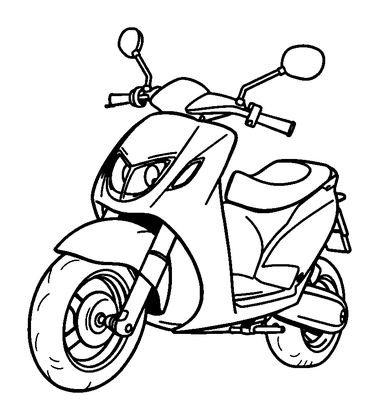Motorbike Colouring Page (Toddler, Bold & Easy)