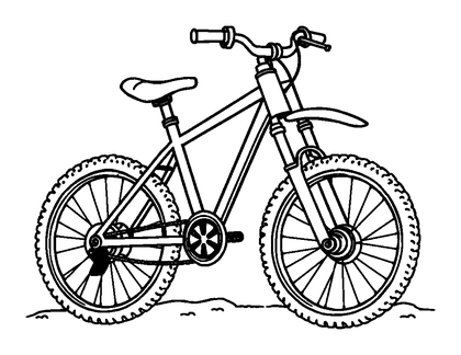 Mountain Bike Colouring Page (Kids, Standard)
