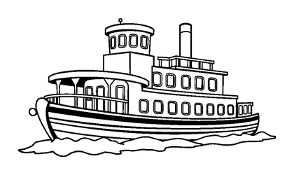 Paddle Steamer Colouring Page (Kids, Standard)