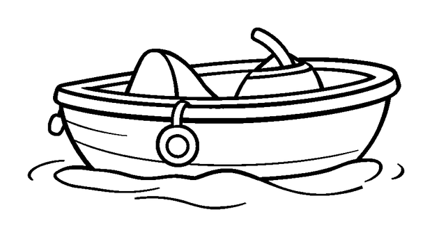 Pedal Boat colouring page — free printable for kids