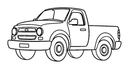 Pickup Truck Colouring Page (Kids, Standard)