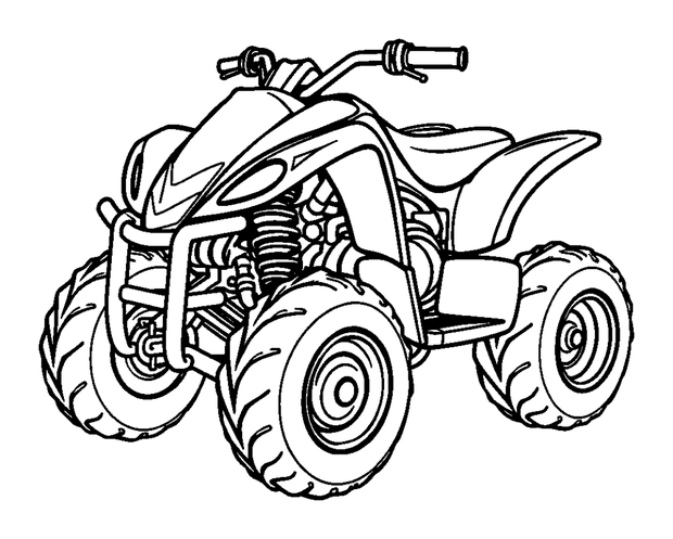 Quad Bike colouring page — free printable for kids
