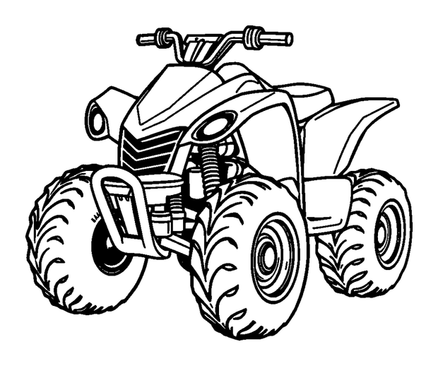 Quad Bike colouring page — free printable for toddlers