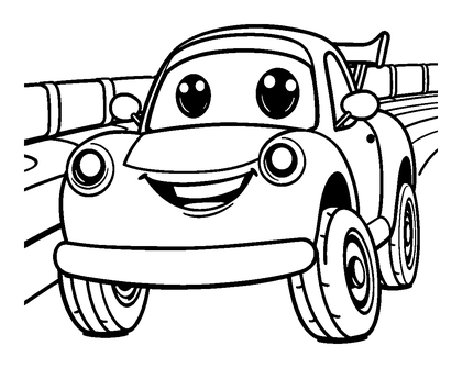 Race Car Colouring Page (Kids, Bold & Easy)