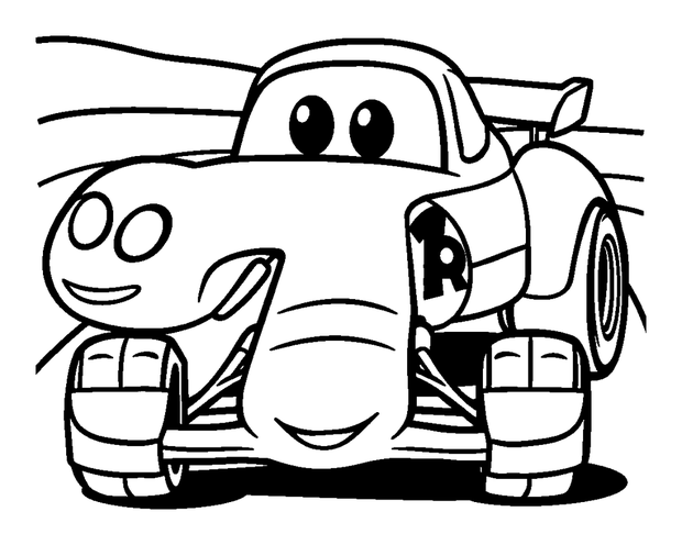 Race Car colouring page — free printable for kids