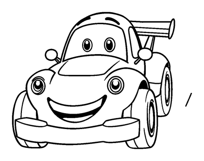 Race Car Colouring Page (Kids, Standard)