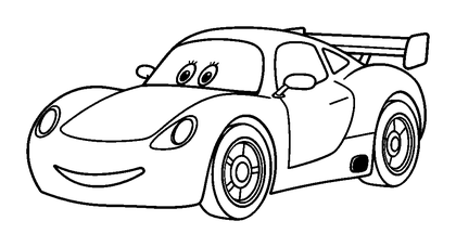 Race Car Colouring Page (Toddler, Bold & Easy)
