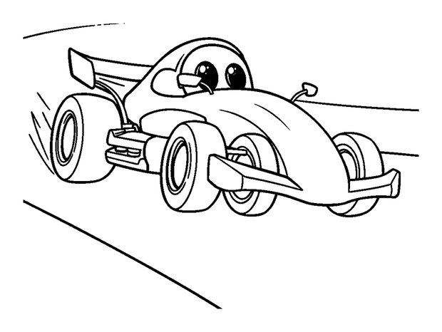 Racing Speedway colouring page — free printable for toddlers