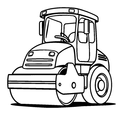 Road Roller Colouring Page (Kids, Standard)