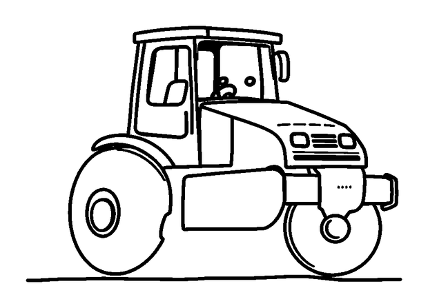 Road Roller colouring page — free printable for toddlers