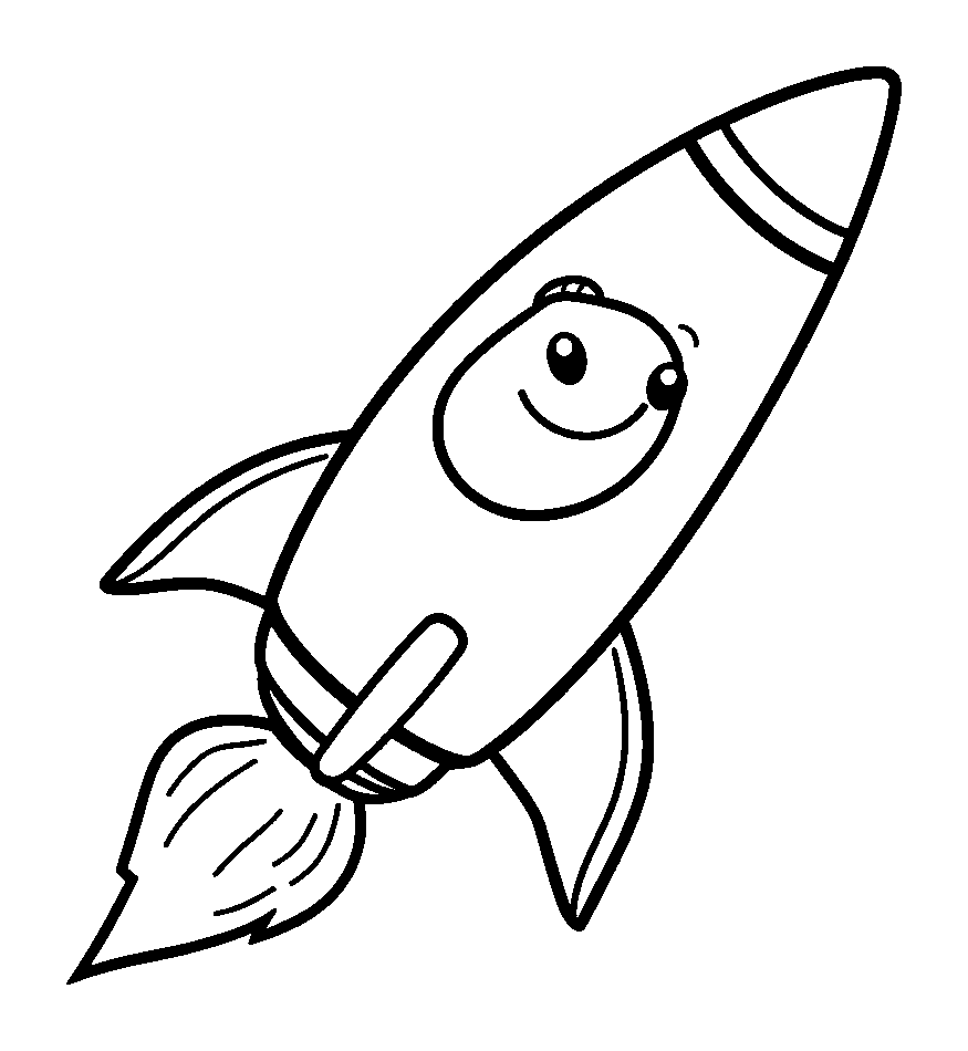 Rocket Ship colouring page — free printable for kids