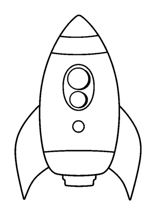 Rocket Ship Colouring Page (Kids, Bold & Easy)