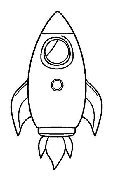 Rocket Ship colouring page — free printable for kids