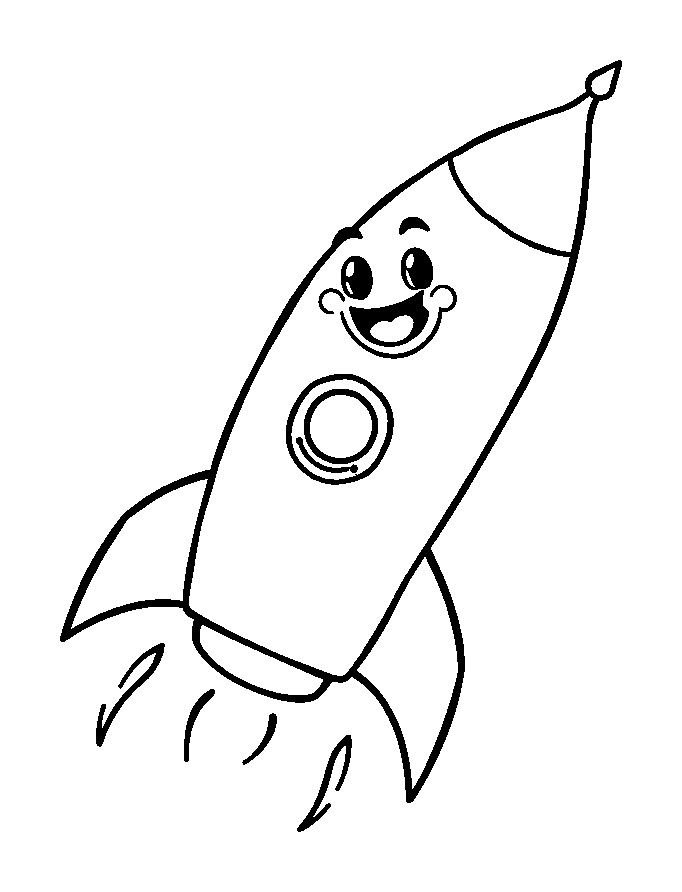 Rocket colouring page — free printable for kids