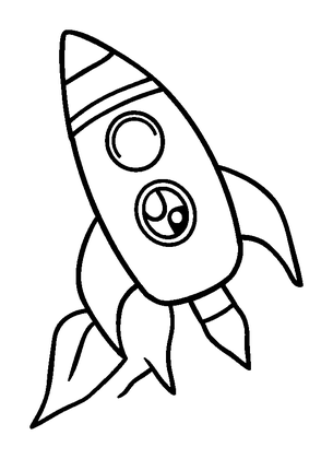 Rocket Colouring Page (Toddler, Bold & Easy)
