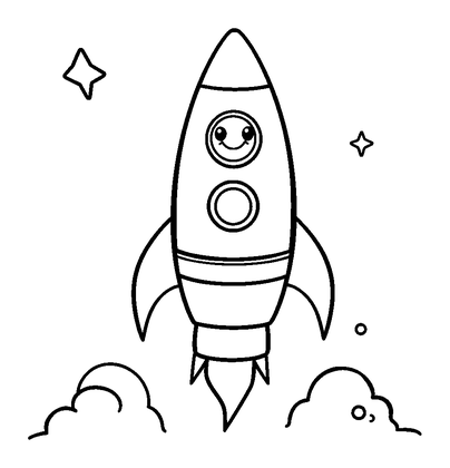 Rocket Colouring Page (Toddler, Standard)