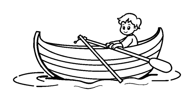Rowing Boat colouring page — free printable for kids