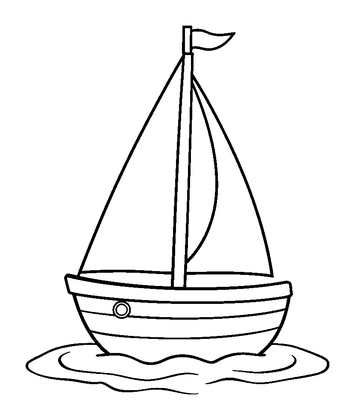 Sailboat Colouring Page (Kids, Bold & Easy)