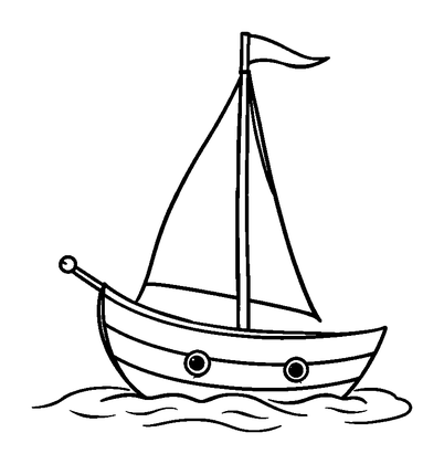 Sailboat Colouring Page (Kids, Standard)