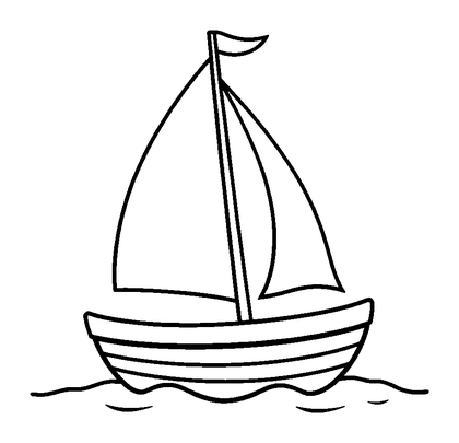 Sailboat Colouring Page (Kids, Standard)