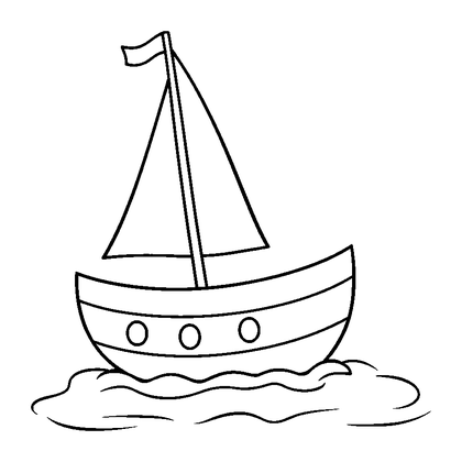 Sailboat Colouring Page (Toddler, Bold & Easy)