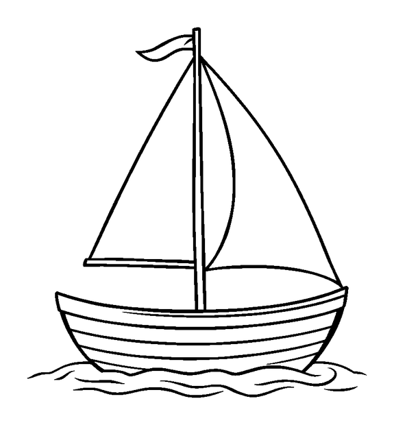 Sailboat colouring page — free printable for toddlers