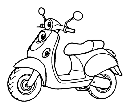 Scooter Colouring Page (Kids, Bold & Easy)