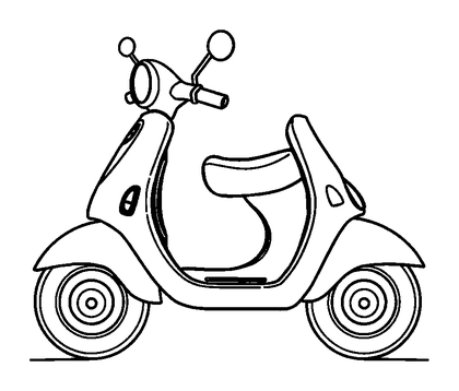 Scooter Colouring Page (Kids, Standard)