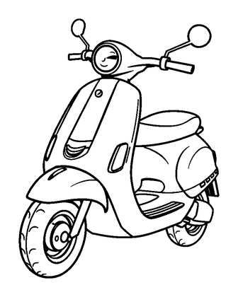 Scooter Colouring Page (Toddler, Bold & Easy)