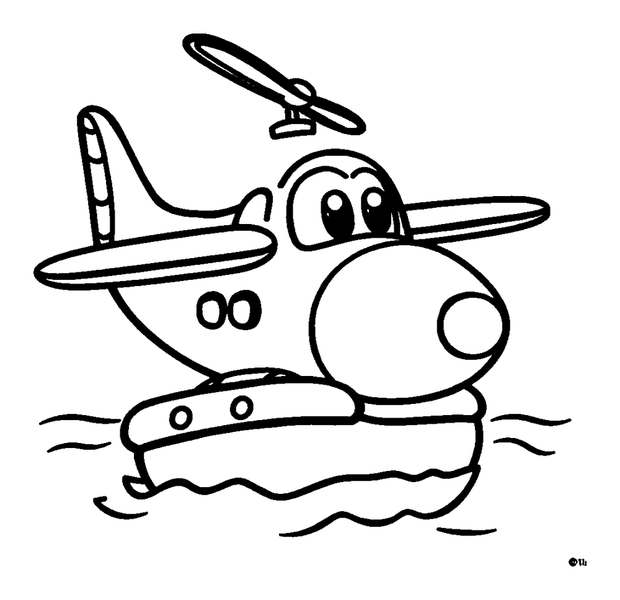 Seaplane Float colouring page — free printable for kids