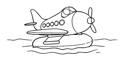 Seaplane Float Colouring Page (Toddler, Bold & Easy)