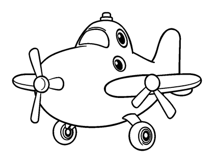 Seaplane Colouring Page (Toddler, Bold & Easy)