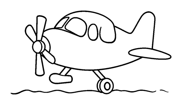 Seaplane colouring page — free printable for toddlers
