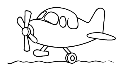 Seaplane Colouring Page (Toddler, Bold & Easy)