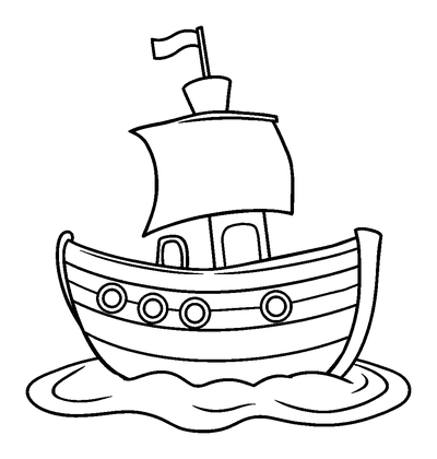 Ship Colouring Page (Kids, Bold & Easy)