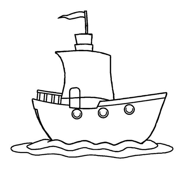 Ship colouring page — free printable for kids