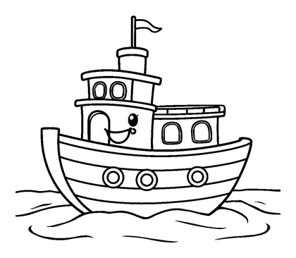 Ship Colouring Page (Kids, Standard)