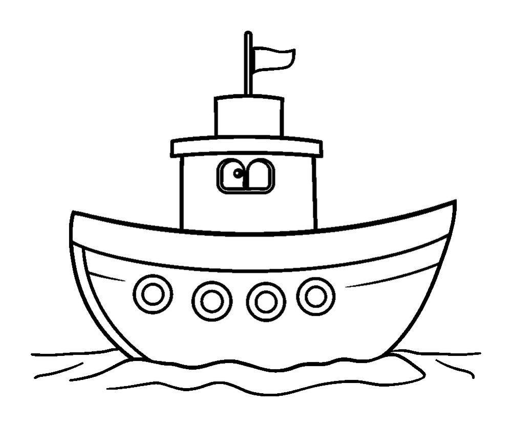 Ship colouring page — free printable for toddlers