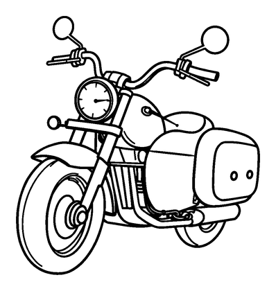 Sidecar Motorbike Colouring Page (Kids, Bold & Easy)