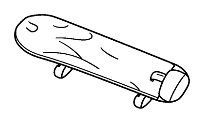 Skateboard Colouring Page (Kids, Standard)